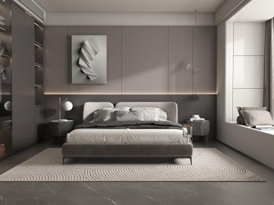 现代简约卧室3D模型下载